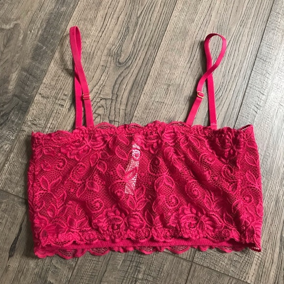 Anthropologie Pink Lace Bandeau Bralette, size Small - Picture 3 of 6